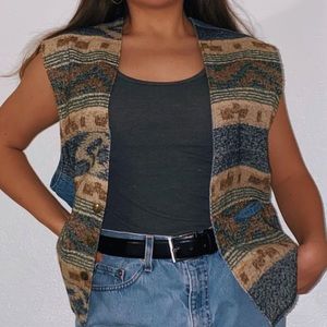 Vintage embroidered 90s vest